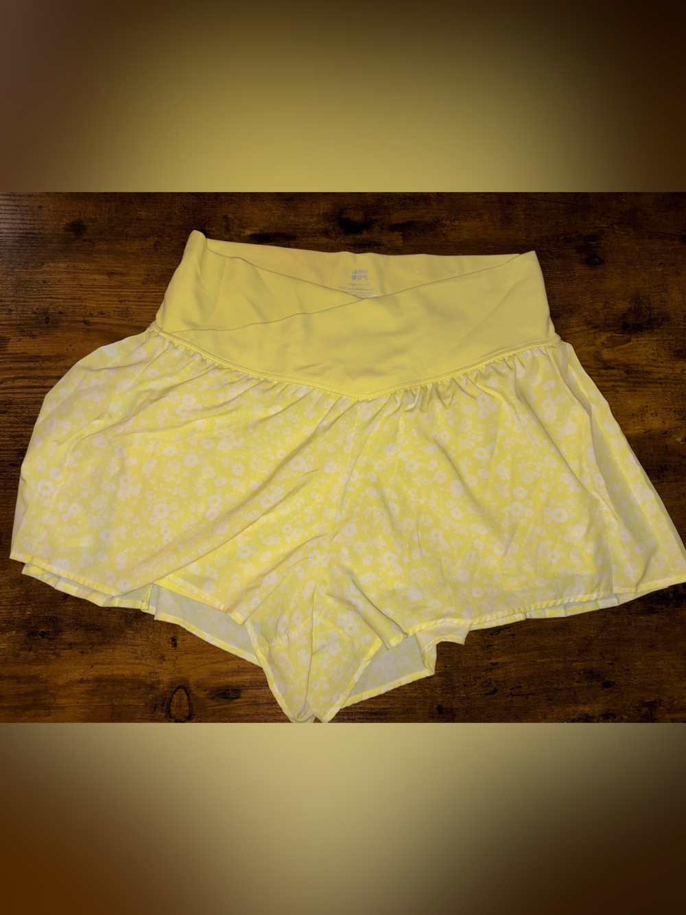 JoyLab Yellow Floral Athletic Shorts